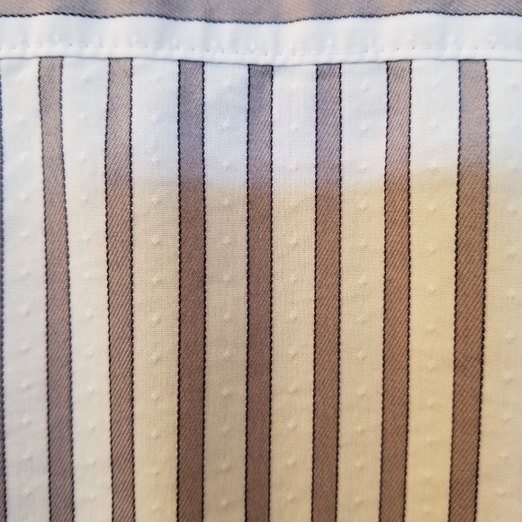 Lane Bryant 26 Gray and White Striped Blouse - Picture 4 of 6